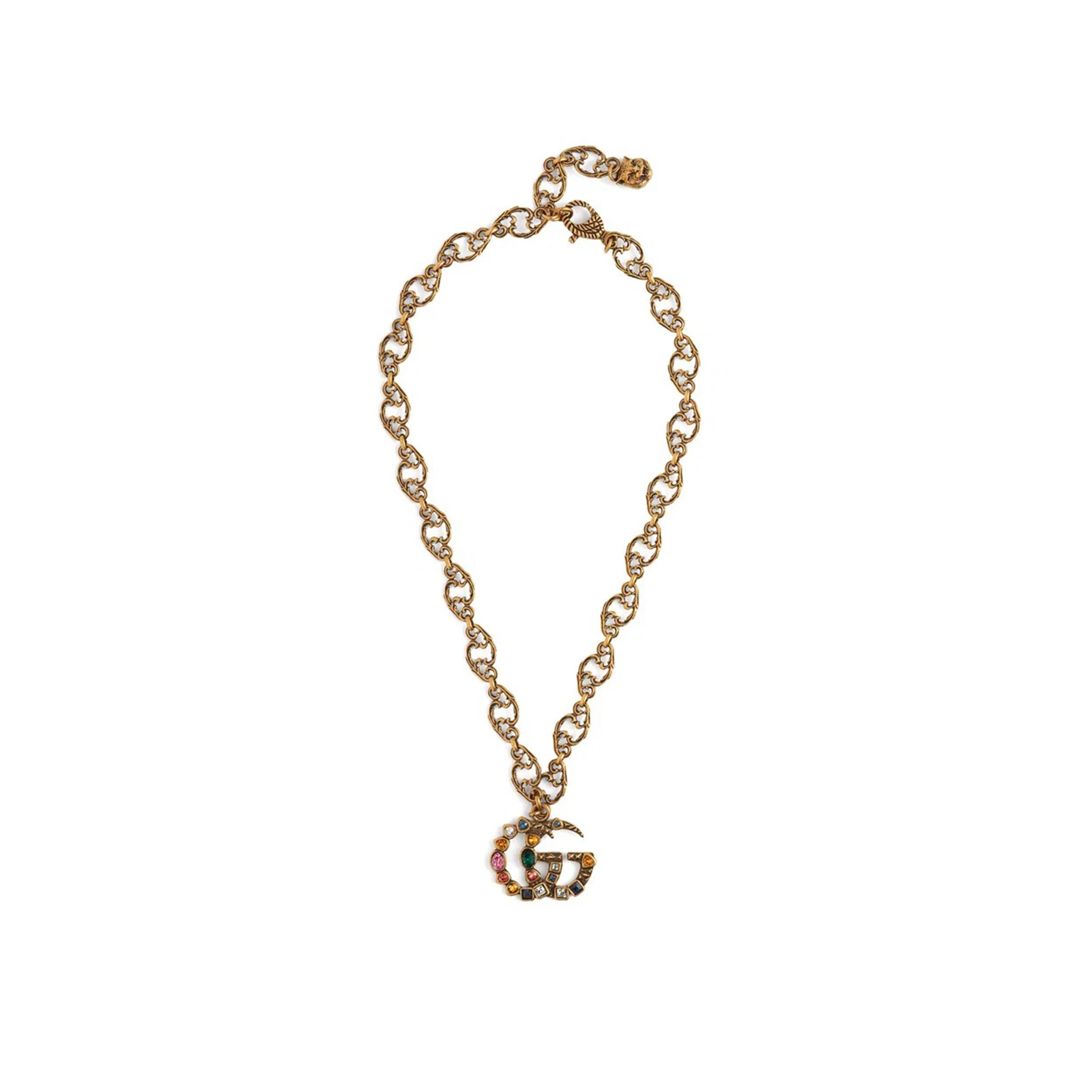 GUCCI GG CRYSTAL-EMBELLISHED PENDANT 